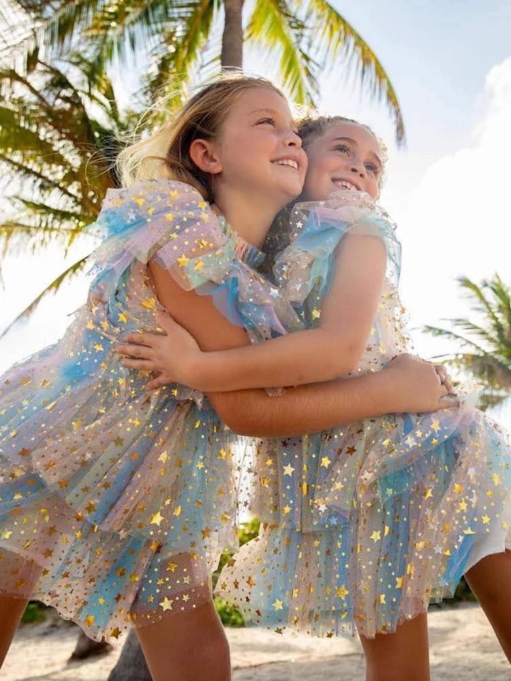 Lola + The Boys pastel stars sparkle dress